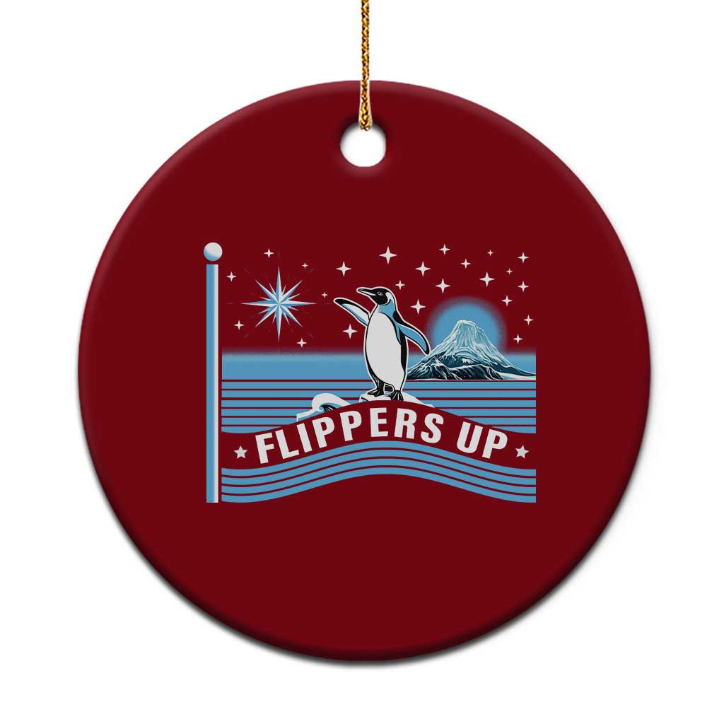 Funny Penguin Resist Ceramic Ornament Heard Island Flippers Up I Stand With Penguins - Wonder Print Shop