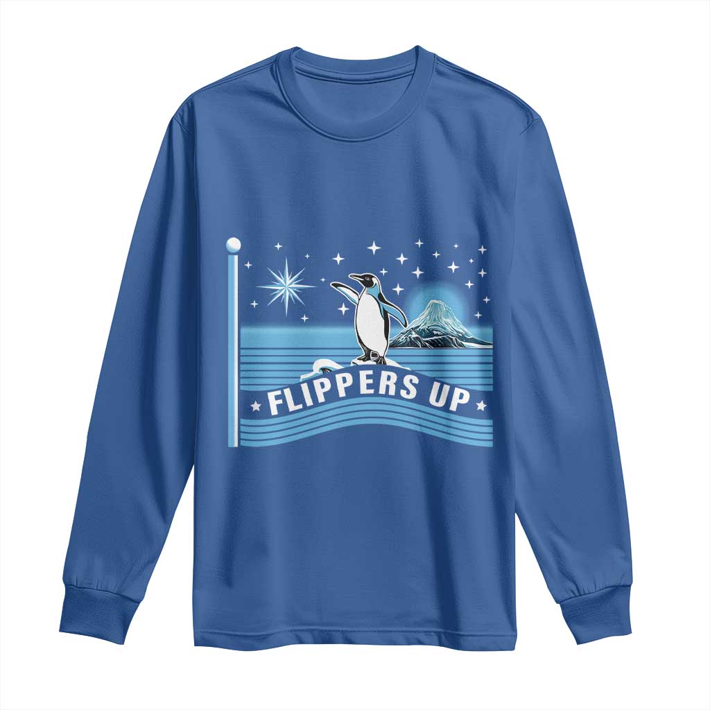 Funny Penguin Resist Long Sleeve Shirt Heard Island Flippers Up I Stand With Penguins