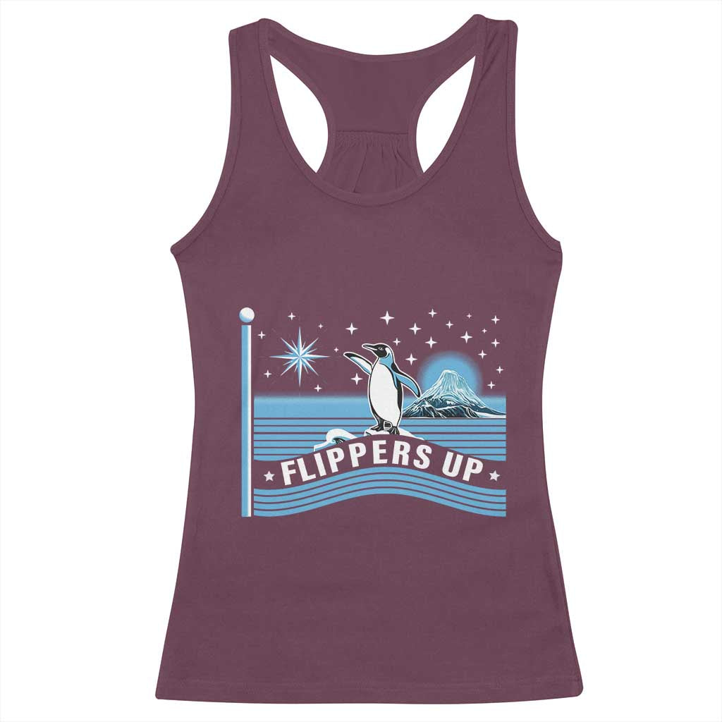 Funny Penguin Resist Racerback Tank Top Heard Island Flippers Up I Stand With Penguins