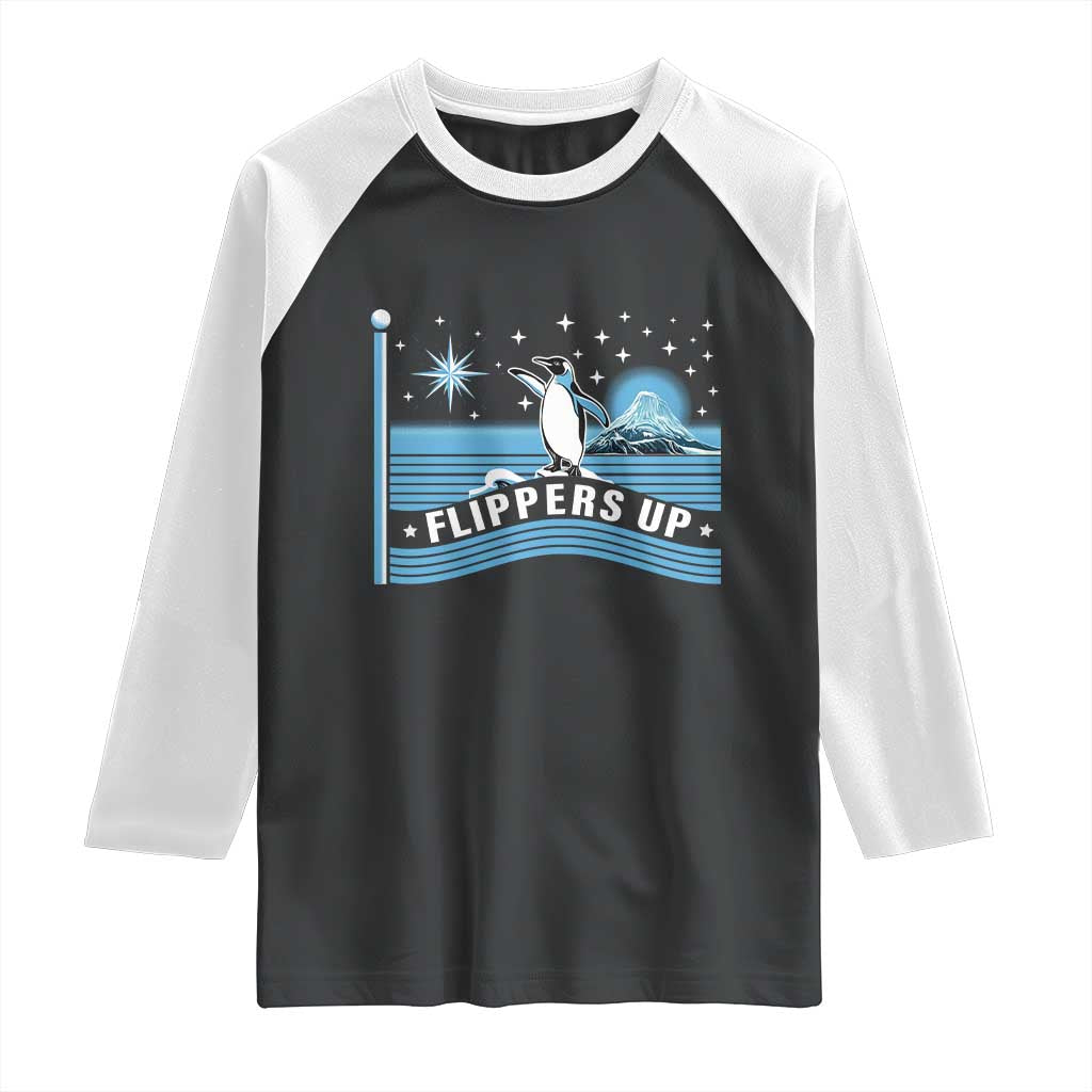 Funny Penguin Resist Raglan Shirt Heard Island Flippers Up I Stand With Penguins