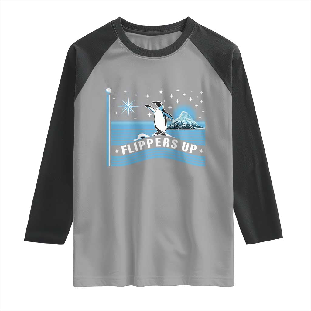 Funny Penguin Resist Raglan Shirt Heard Island Flippers Up I Stand With Penguins