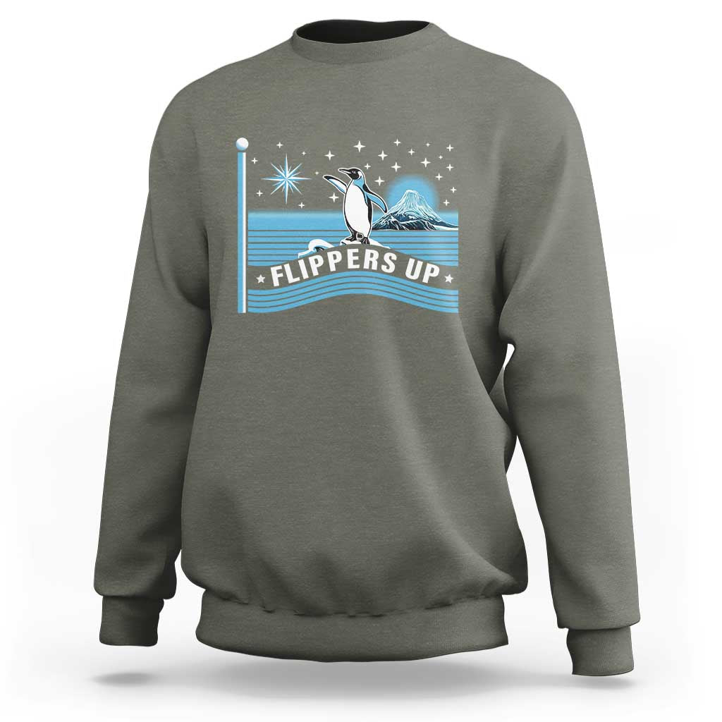 Funny Penguin Resist Sweatshirt Heard Island Flippers Up I Stand With Penguins