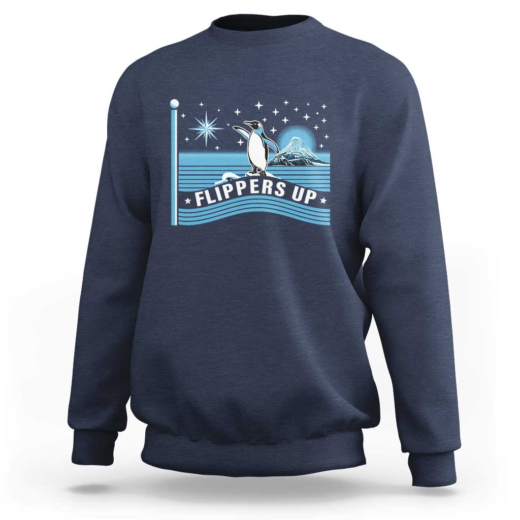 Funny Penguin Resist Sweatshirt Heard Island Flippers Up I Stand With Penguins