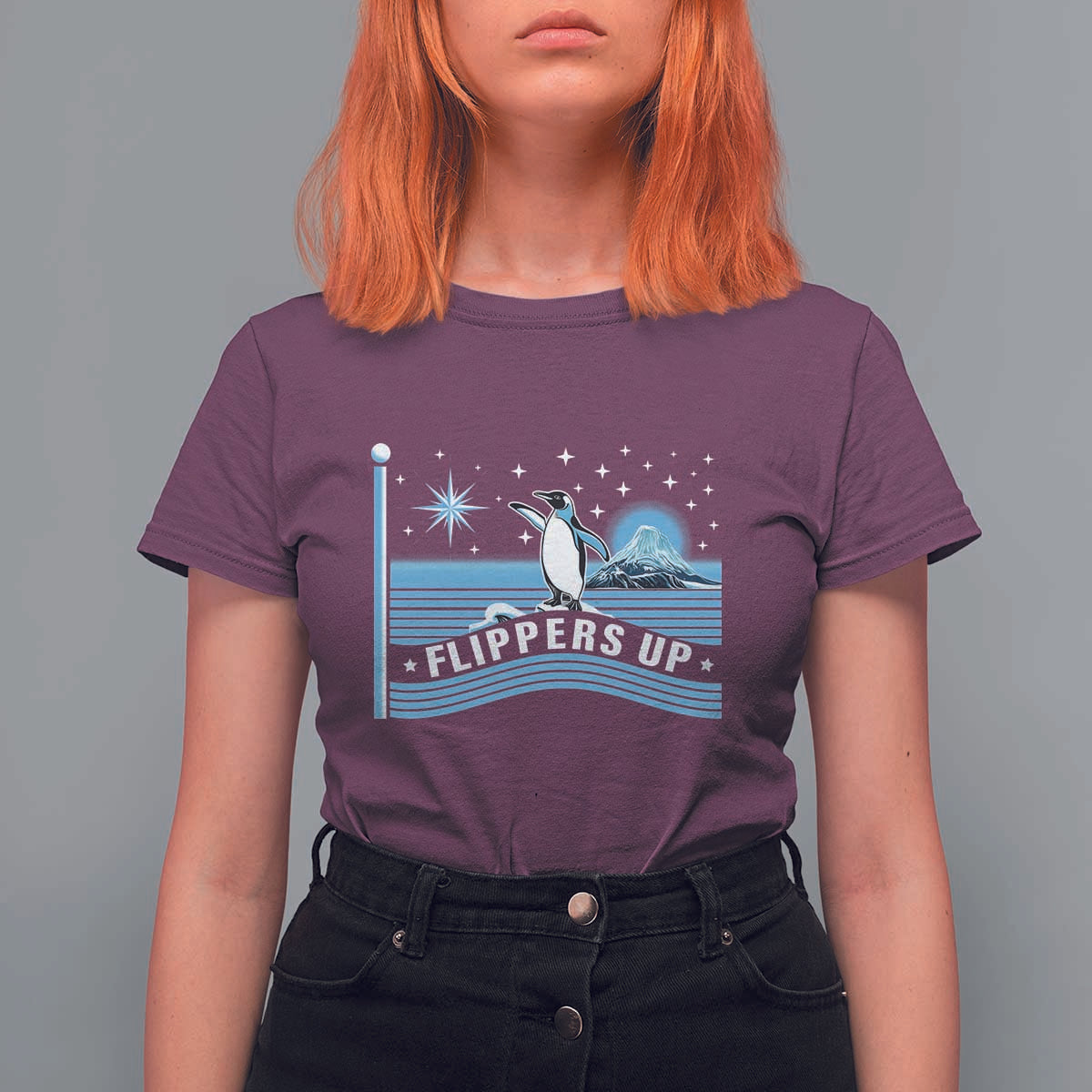 Funny Penguin Resist T Shirt For Women Heard Island Flippers Up I Stand With Penguins