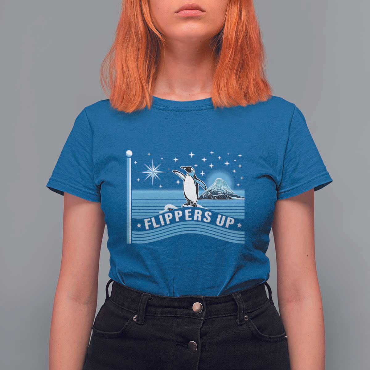 Funny Penguin Resist T Shirt For Women Heard Island Flippers Up I Stand With Penguins