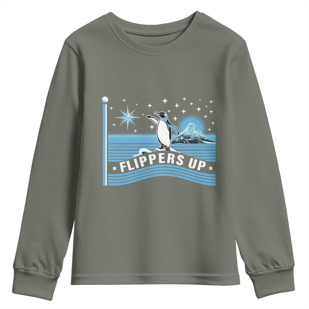Funny Penguin Resist Youth Sweatshirt Heard Island Flippers Up I Stand With Penguins