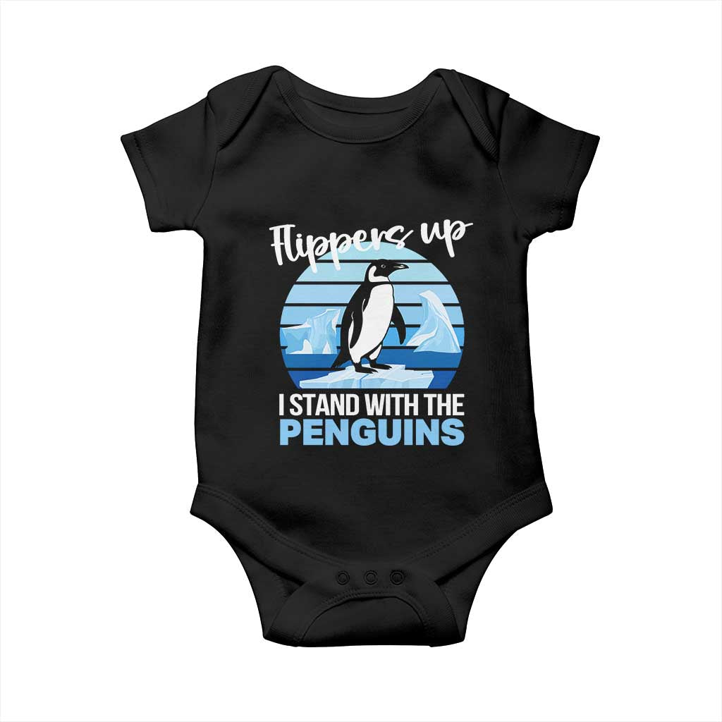 Funny Penguin Resist Baby Onesie Flippers Up I Stand With The Penguins