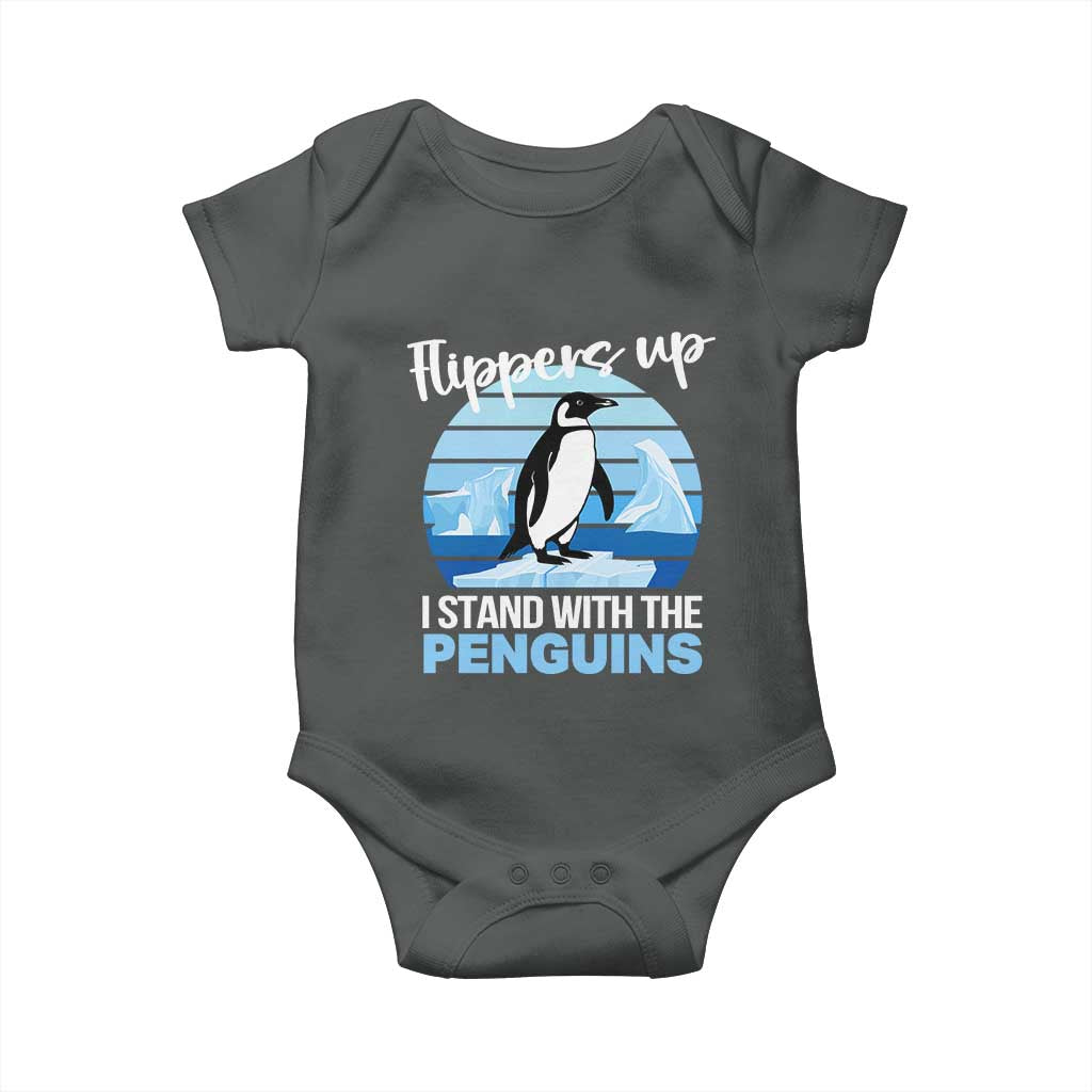Funny Penguin Resist Baby Onesie Flippers Up I Stand With The Penguins