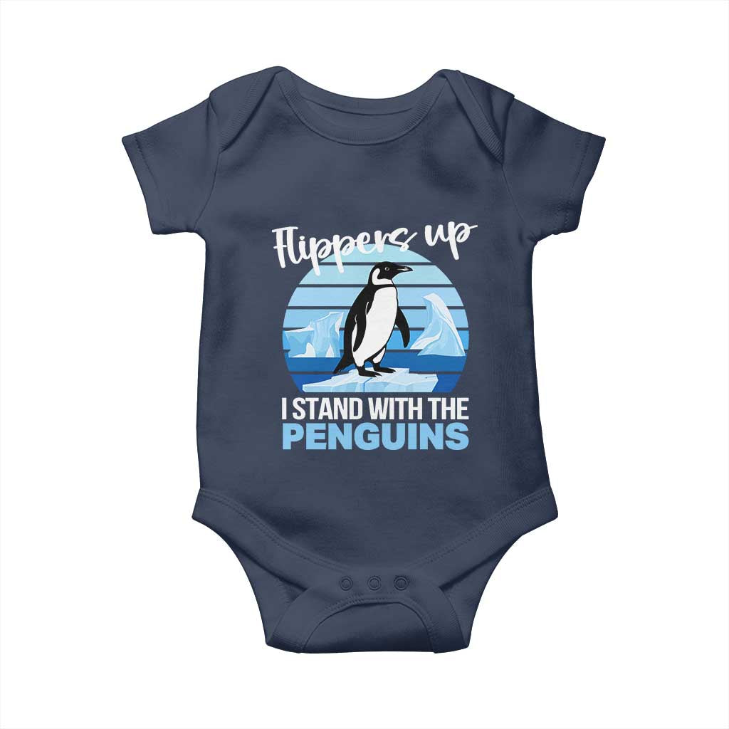 Funny Penguin Resist Baby Onesie Flippers Up I Stand With The Penguins