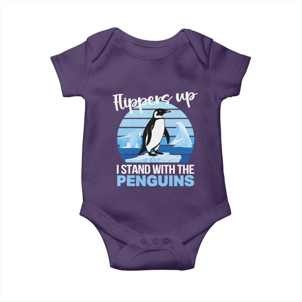 Funny Penguin Resist Baby Onesie Flippers Up I Stand With The Penguins
