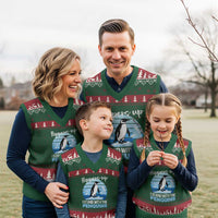 Funny Penguin Resist V-Neck Knit Sweater Vest Flippers Up I Stand With The Penguins - Wonder Print Shop