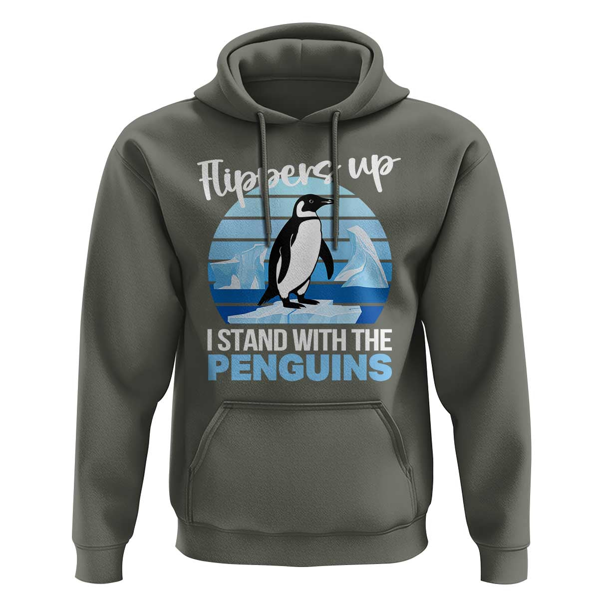Funny Penguin Resist Hoodie Flippers Up I Stand With The Penguins