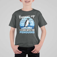 Funny Penguin Resist T Shirt For Kid Flippers Up I Stand With The Penguins