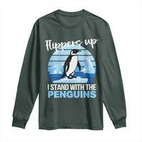 Funny Penguin Resist Long Sleeve Shirt Flippers Up I Stand With The Penguins