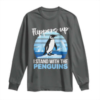 Funny Penguin Resist Long Sleeve Shirt Flippers Up I Stand With The Penguins