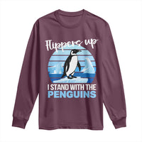Funny Penguin Resist Long Sleeve Shirt Flippers Up I Stand With The Penguins