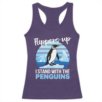 Funny Penguin Resist Racerback Tank Top Flippers Up I Stand With The Penguins