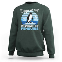 Funny Penguin Resist Sweatshirt Flippers Up I Stand With The Penguins
