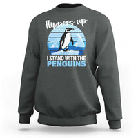 Funny Penguin Resist Sweatshirt Flippers Up I Stand With The Penguins