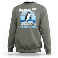 Funny Penguin Resist Sweatshirt Flippers Up I Stand With The Penguins