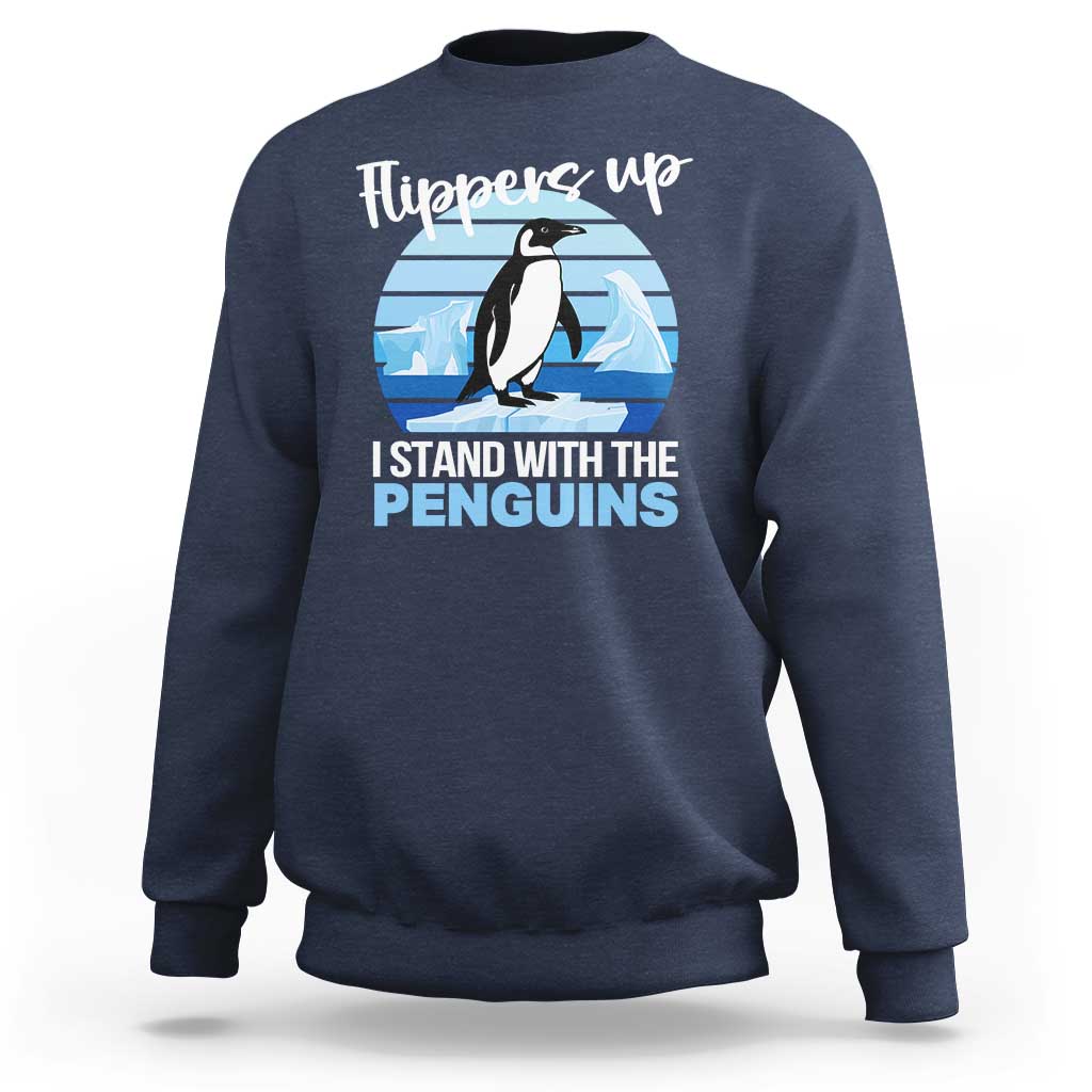 Funny Penguin Resist Sweatshirt Flippers Up I Stand With The Penguins