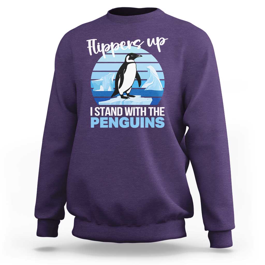 Funny Penguin Resist Sweatshirt Flippers Up I Stand With The Penguins
