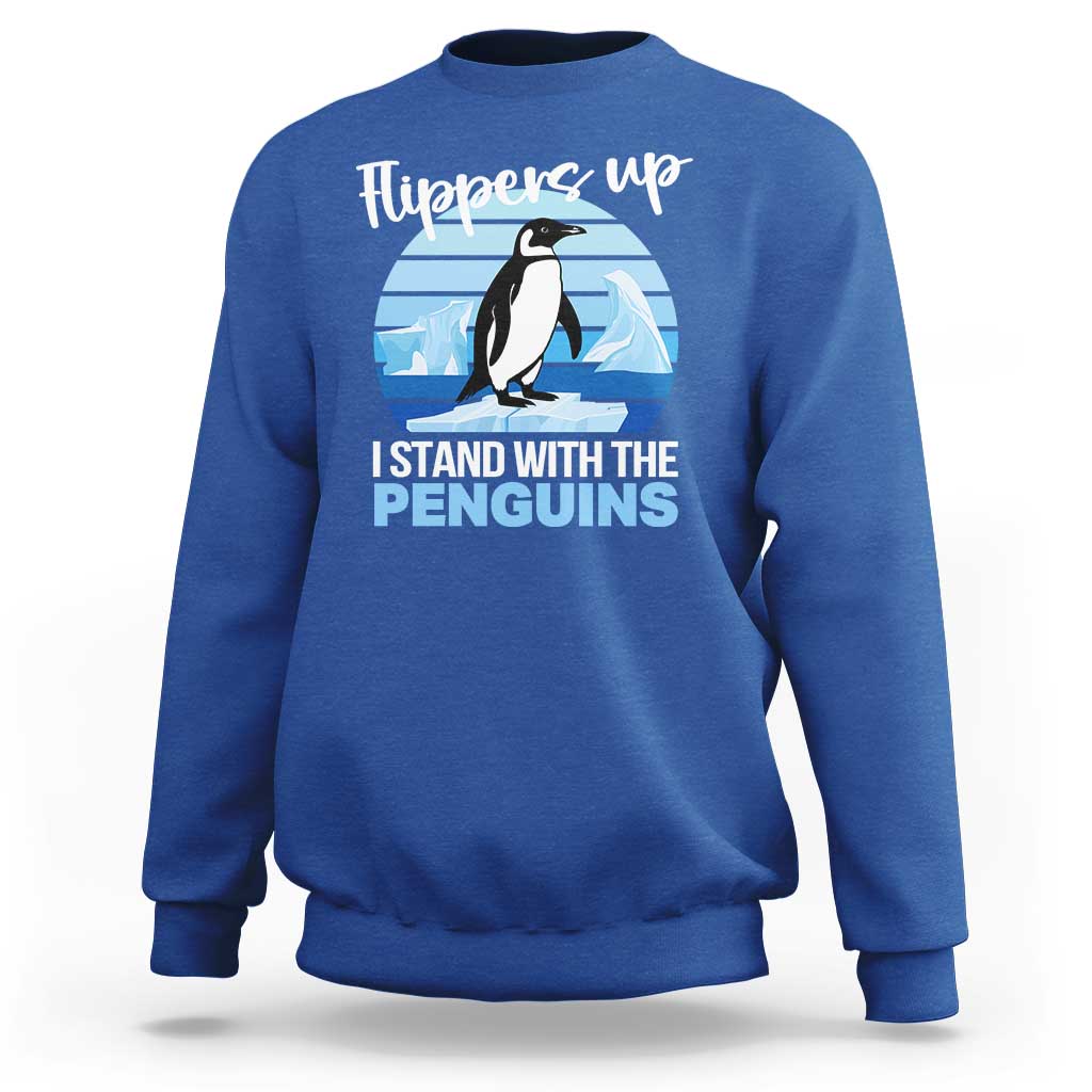 Funny Penguin Resist Sweatshirt Flippers Up I Stand With The Penguins
