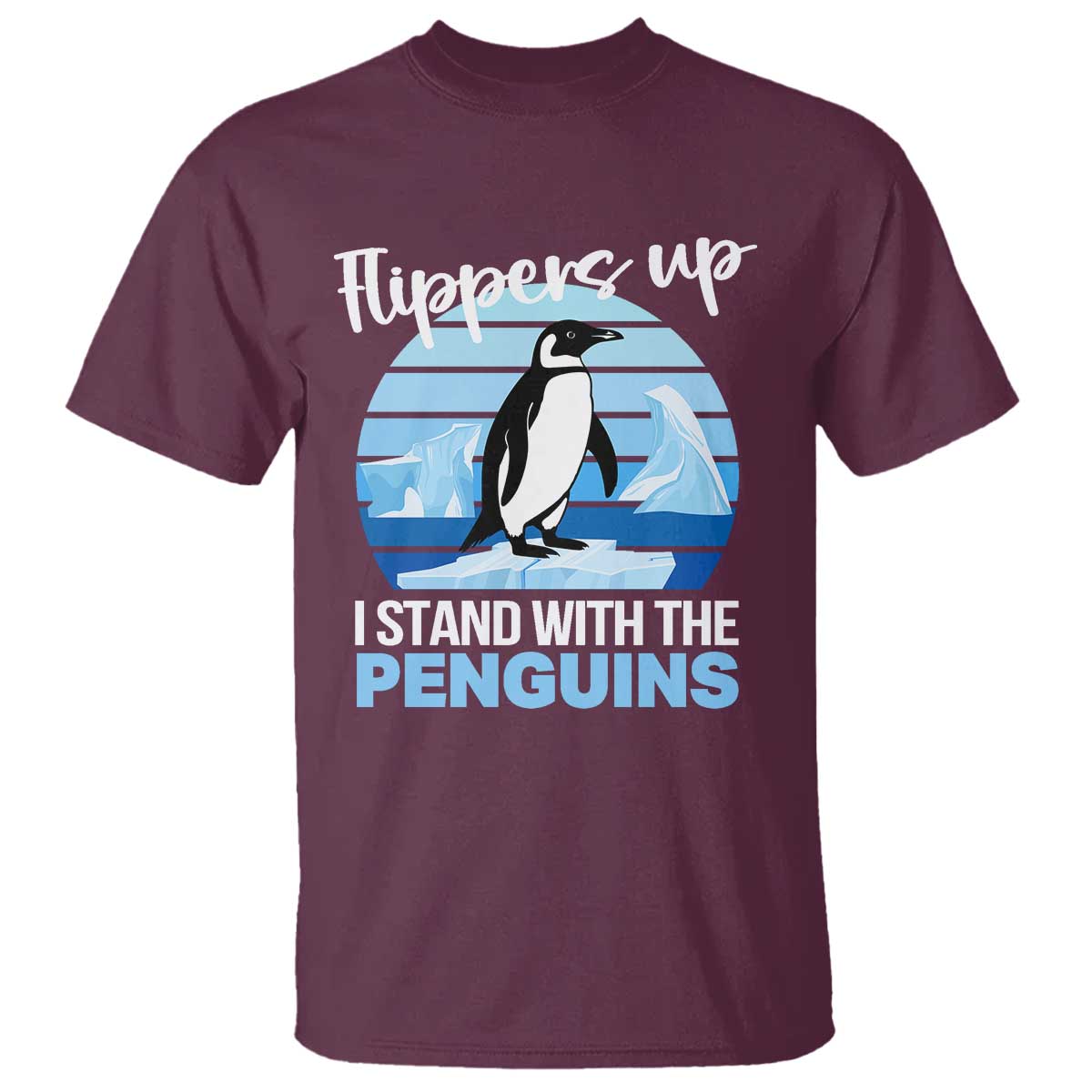 Funny Penguin Resist T Shirt Flippers Up I Stand With The Penguins