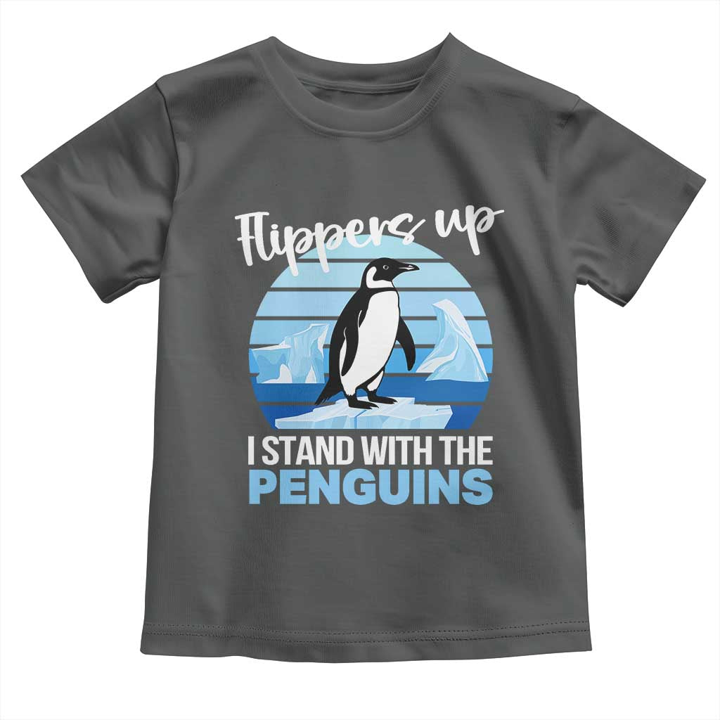 Funny Penguin Resist Toddler T Shirt Flippers Up I Stand With The Penguins