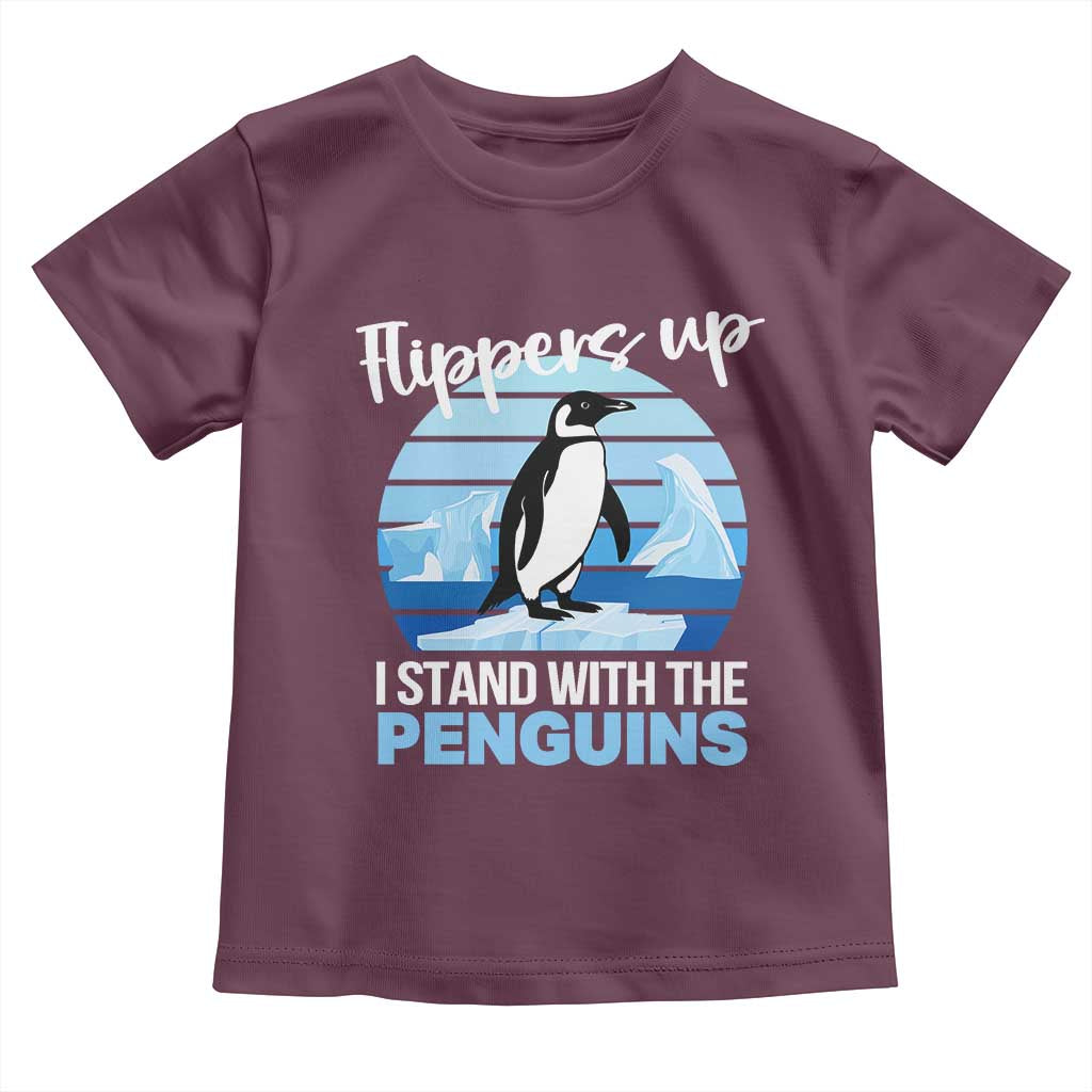 Funny Penguin Resist Toddler T Shirt Flippers Up I Stand With The Penguins