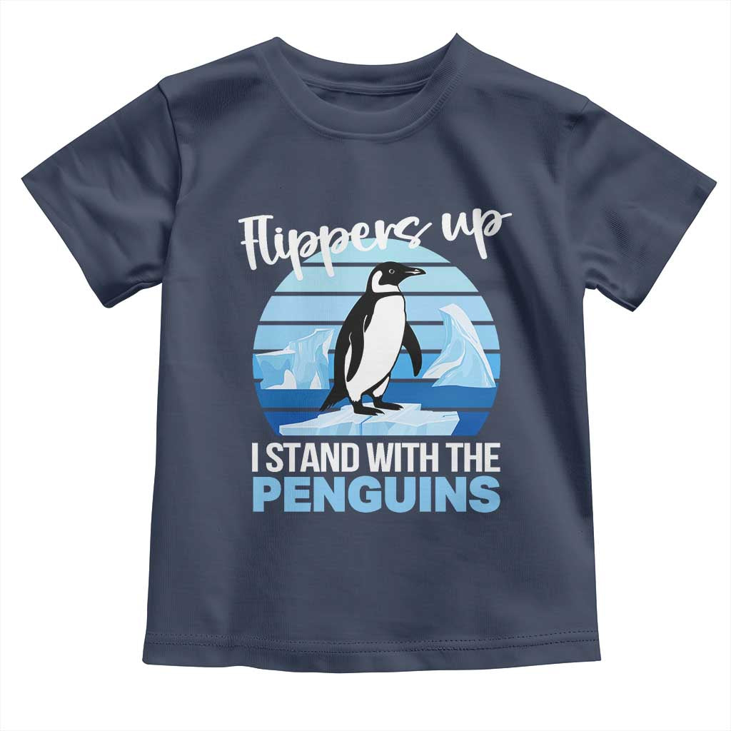 Funny Penguin Resist Toddler T Shirt Flippers Up I Stand With The Penguins