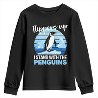 Funny Penguin Resist Youth Sweatshirt Flippers Up I Stand With The Penguins