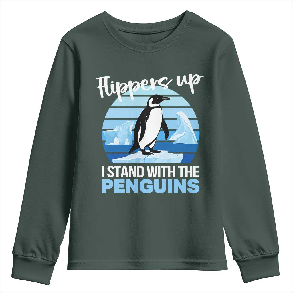 Funny Penguin Resist Youth Sweatshirt Flippers Up I Stand With The Penguins