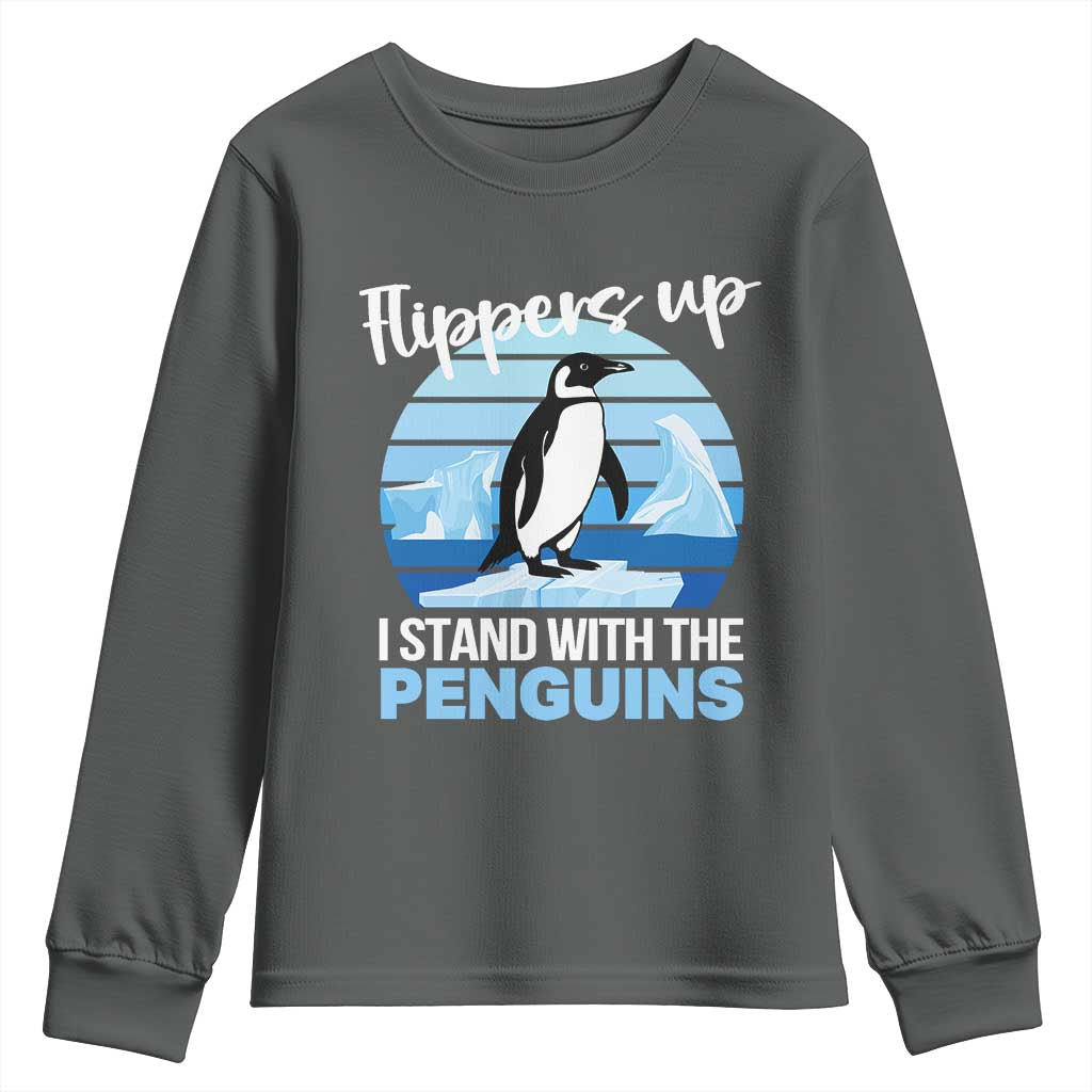 Funny Penguin Resist Youth Sweatshirt Flippers Up I Stand With The Penguins