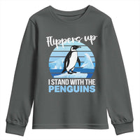 Funny Penguin Resist Youth Sweatshirt Flippers Up I Stand With The Penguins