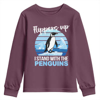 Funny Penguin Resist Youth Sweatshirt Flippers Up I Stand With The Penguins