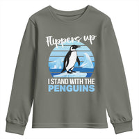 Funny Penguin Resist Youth Sweatshirt Flippers Up I Stand With The Penguins