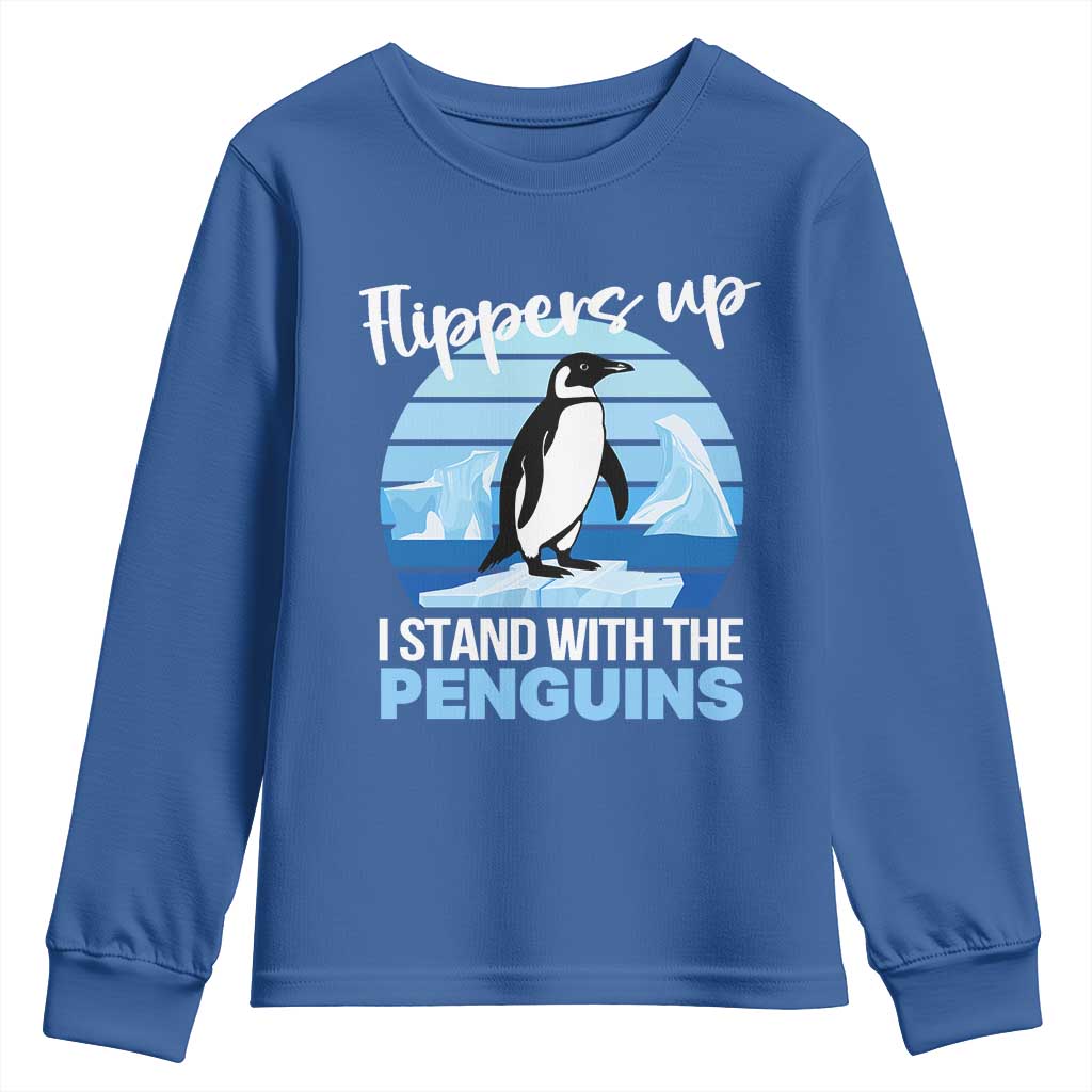 Funny Penguin Resist Youth Sweatshirt Flippers Up I Stand With The Penguins