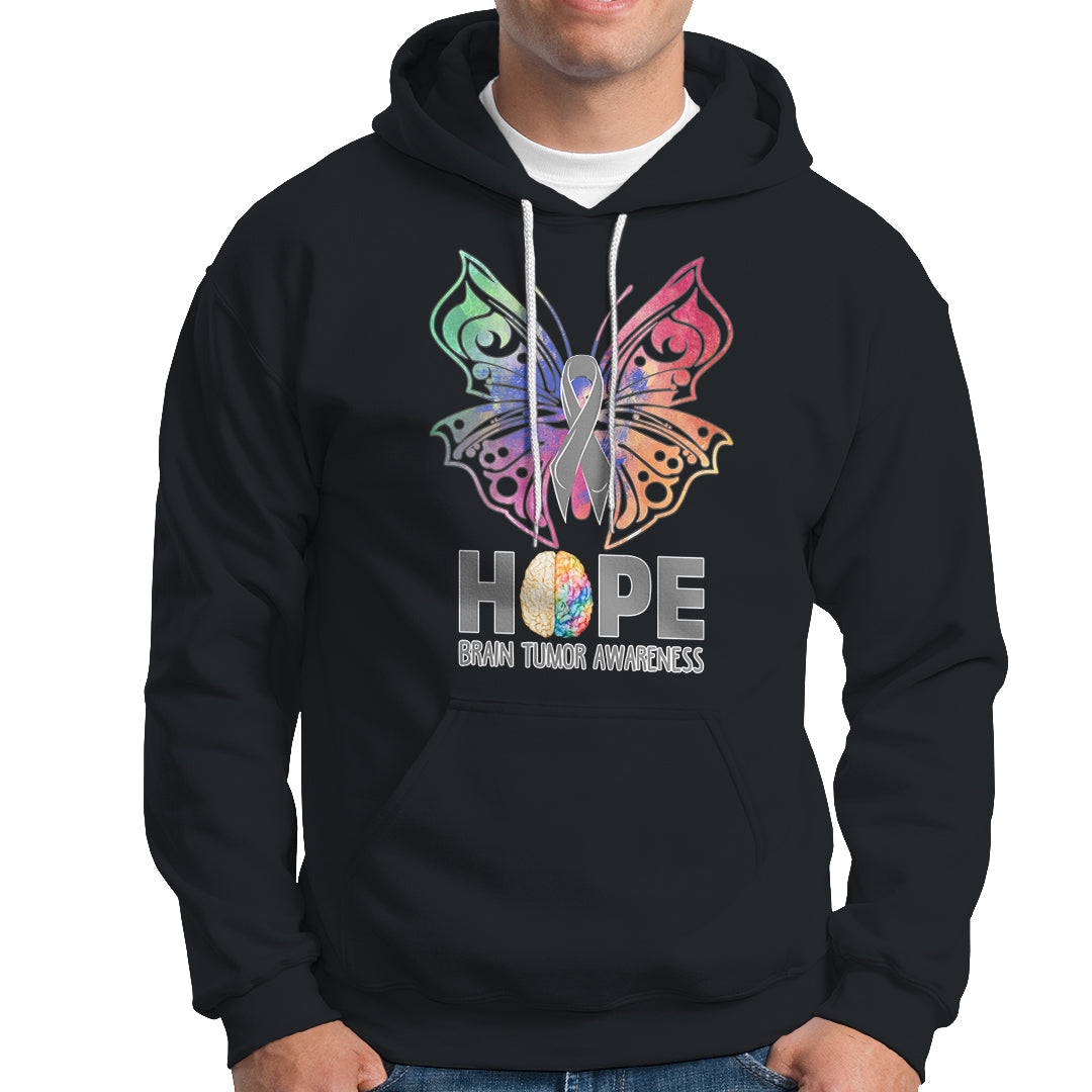 Brain Cancer Hoodie Hope Brain Tumor Awareness Support Brain Cancer Survivor - Wonder Print Shop