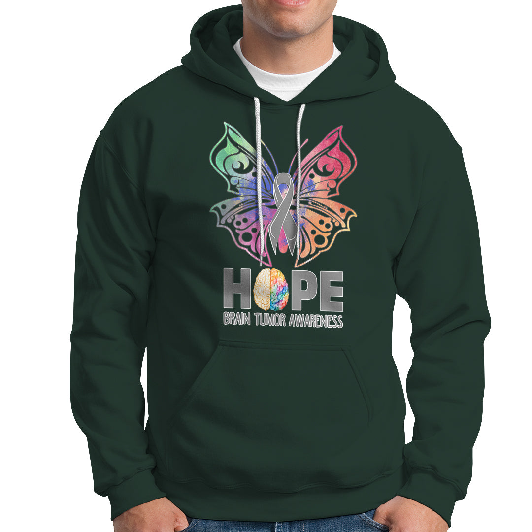 Brain Cancer Hoodie Hope Brain Tumor Awareness Support Brain Cancer Survivor - Wonder Print Shop