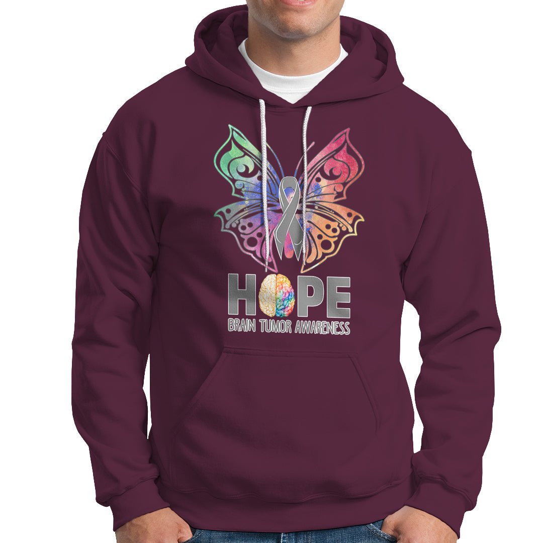 Brain Cancer Hoodie Hope Brain Tumor Awareness Support Brain Cancer Survivor - Wonder Print Shop