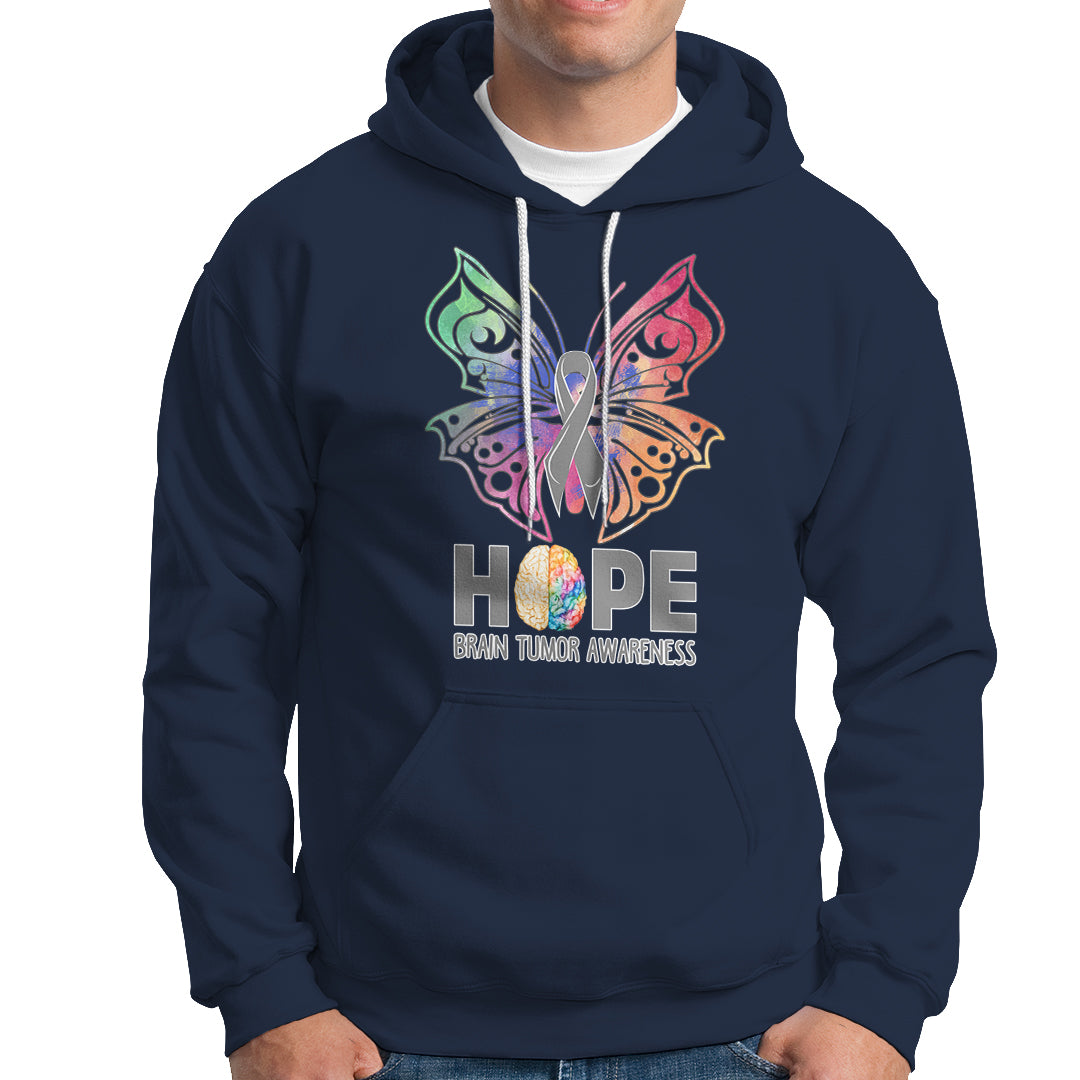 Brain Cancer Hoodie Hope Brain Tumor Awareness Support Brain Cancer Survivor - Wonder Print Shop