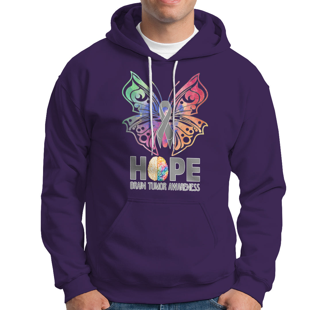 Brain Cancer Hoodie Hope Brain Tumor Awareness Support Brain Cancer Survivor - Wonder Print Shop