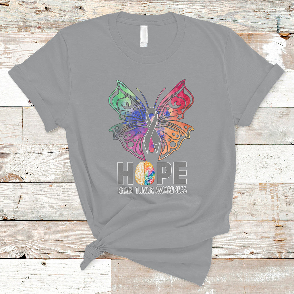 Brain Cancer T Shirt Hope Brain Tumor Awareness Support Brain Cancer Survivor - Wonder Print Shop