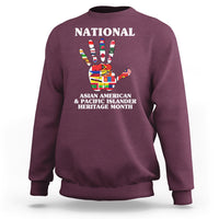 Asian American Sweatshirt Asian American And Pacific Islander Heritage Month Hand - Wonder Print Shop
