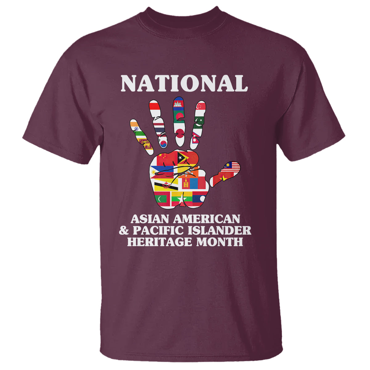 Asian American T Shirt Asian American And Pacific Islander Heritage Month Hand - Wonder Print Shop