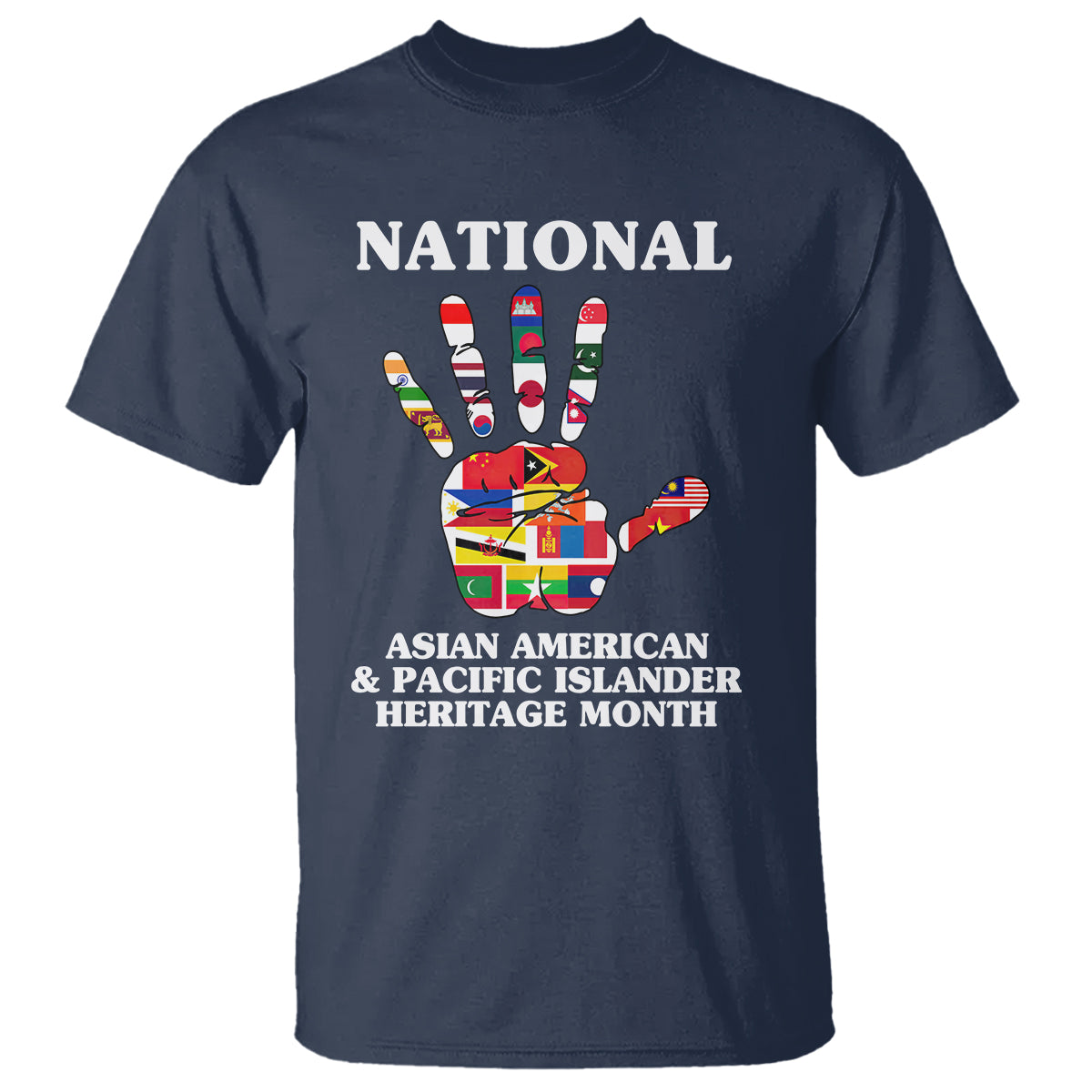 Asian American T Shirt Asian American And Pacific Islander Heritage Month Hand - Wonder Print Shop