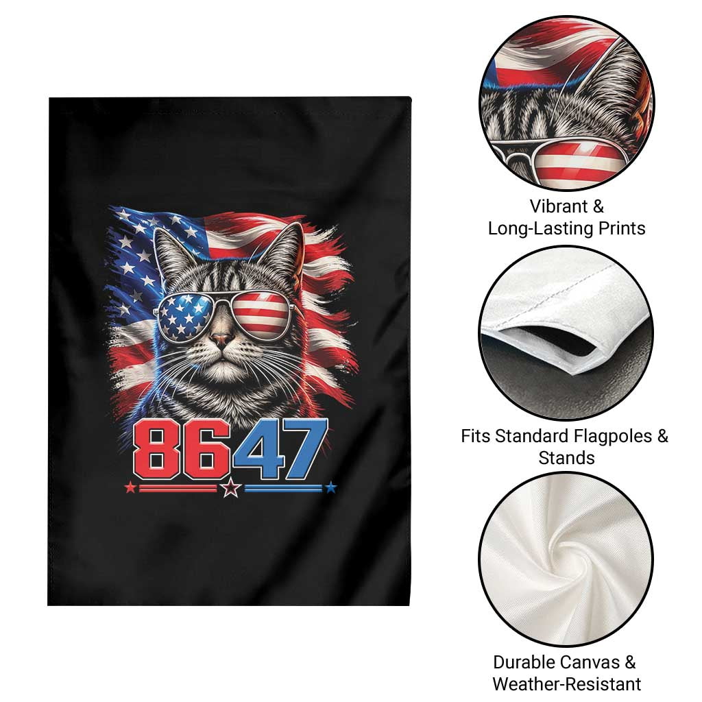 Cool 8647 Patriotic Cat Garden Flag American Flag Sunglasses Tabby Cat Political Satire