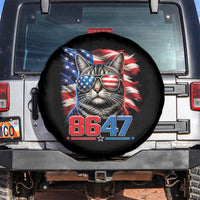 Cool 8647 Patriotic Cat Spare Tire Cover American Flag Sunglasses Tabby Cat Political Satire