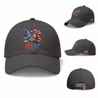 Cool 8647 Patriotic Cat Baseball Cap American Flag Sunglasses Tabby Cat Political Satire
